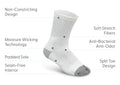 Bunion Relief, Padded Ankle Socks - White