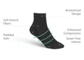 Compression Ankle Socks 20-30 mmHg - Black