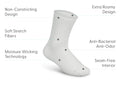 Extra Roomy Diabetic Socks (Thick) - White