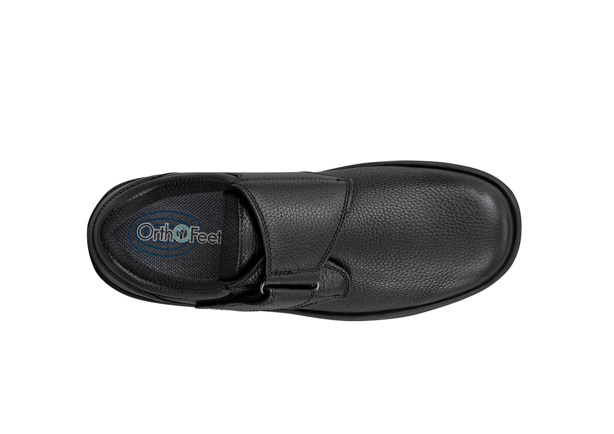 Men's Broadway Leather Casual Shoe in Black – Orthofeet®