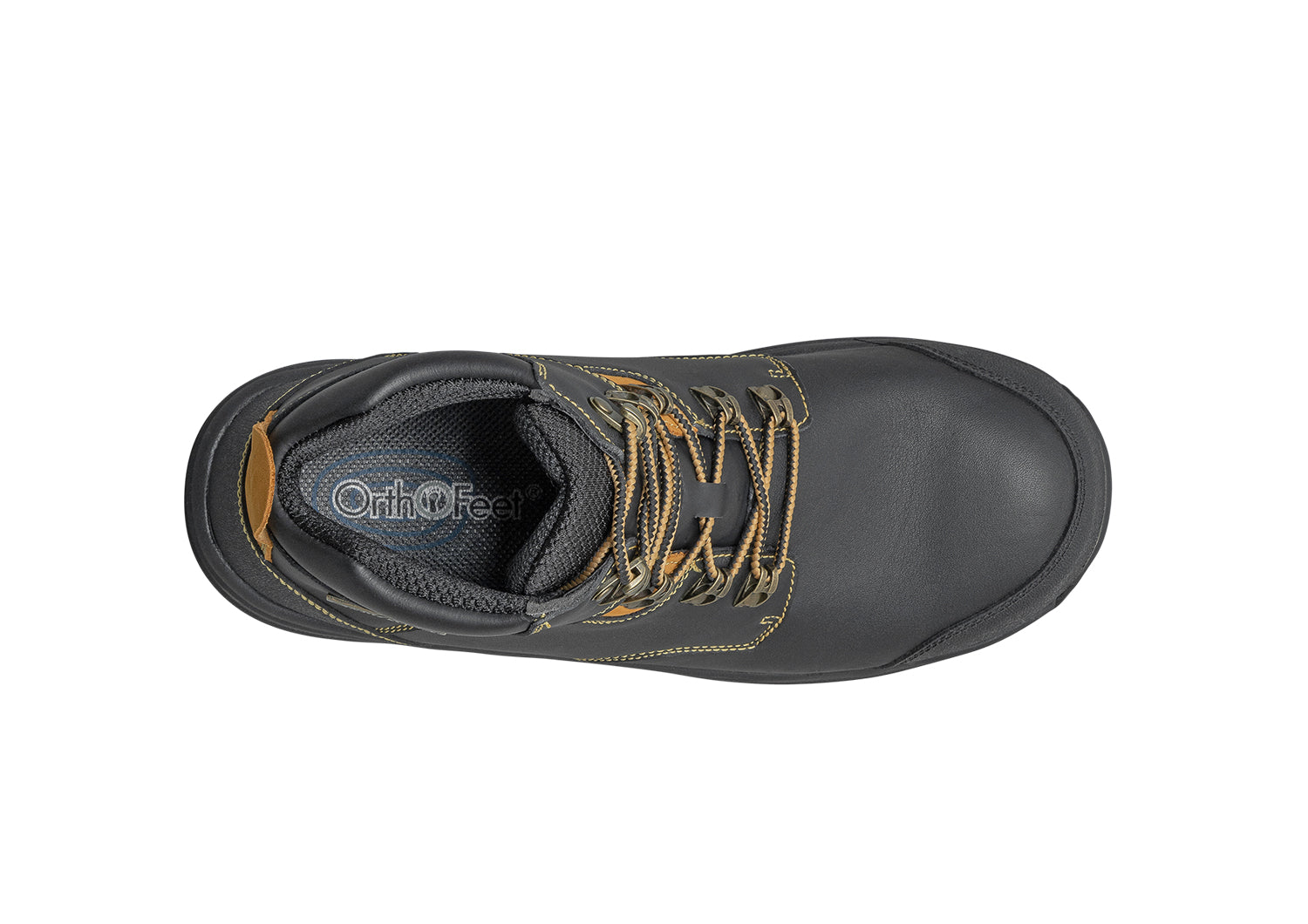 Men's Work Shoes Safety Composite Toe | Granite Black Orthofeet