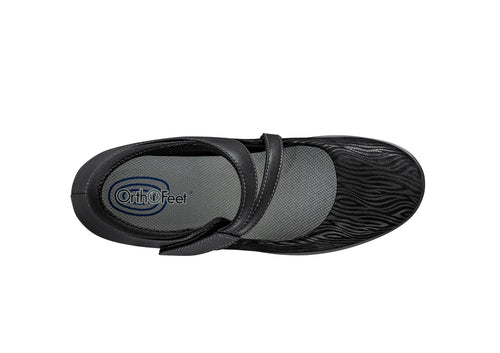 Orthofeet Ella Cushioned Support Women's Mary Jane Black Orthofeet Ella Cushioned Support Women's Mary Jane Black