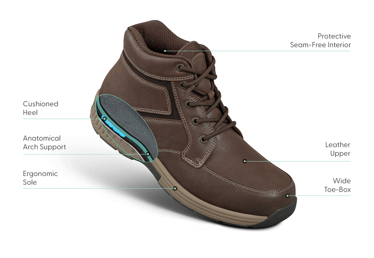 Arch Booster System Men's Orthotic Boots High Top Ankle Short Boot | Orthofeet Highline ...