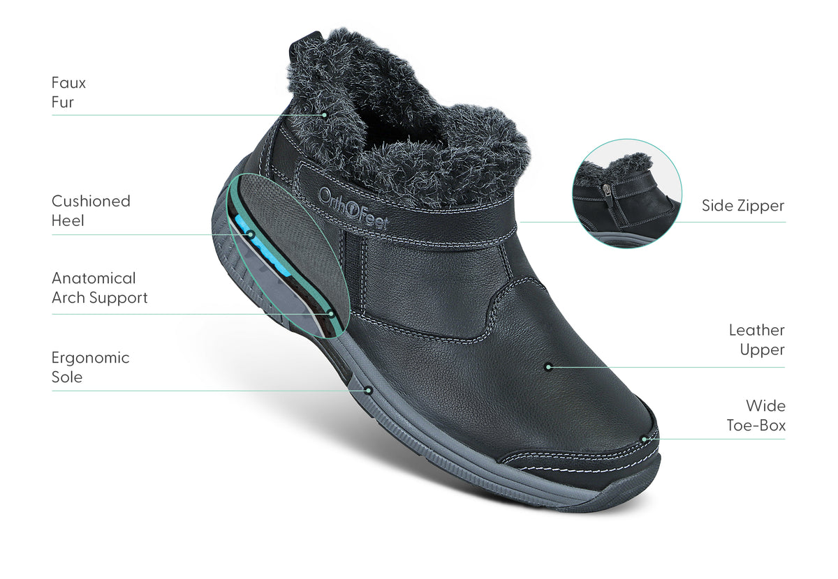 Supportive Boot Women's Arch Support Boots Orthotic Diabetic Shoes | OrthoFeet Siena ...