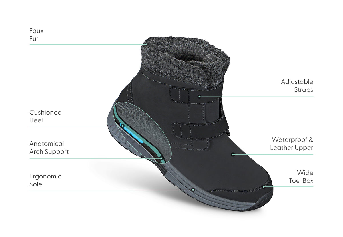 Supportive Boot Women's Arch Support Boots | OrthoFeet Florence Taupe Waterproof