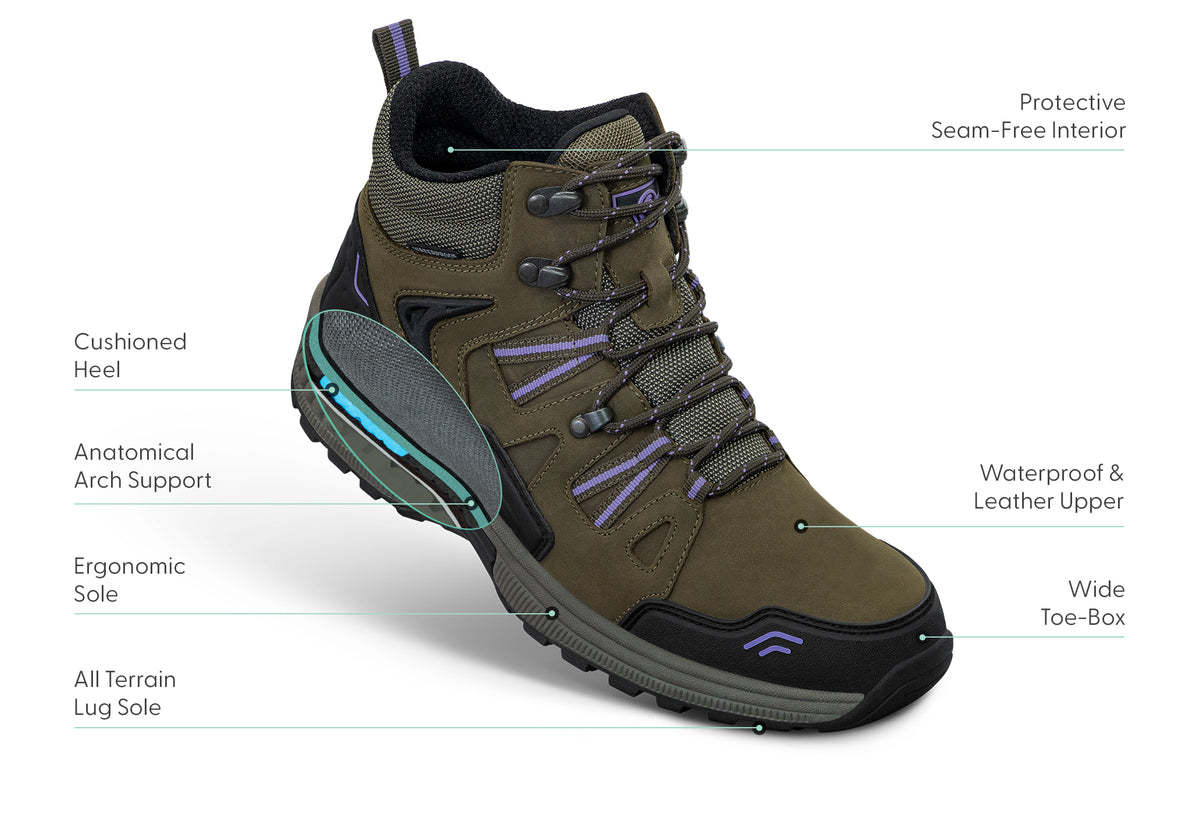 Arch Booster System Women's Waterproof Walking Outdoor Shoes – Orthofeet®