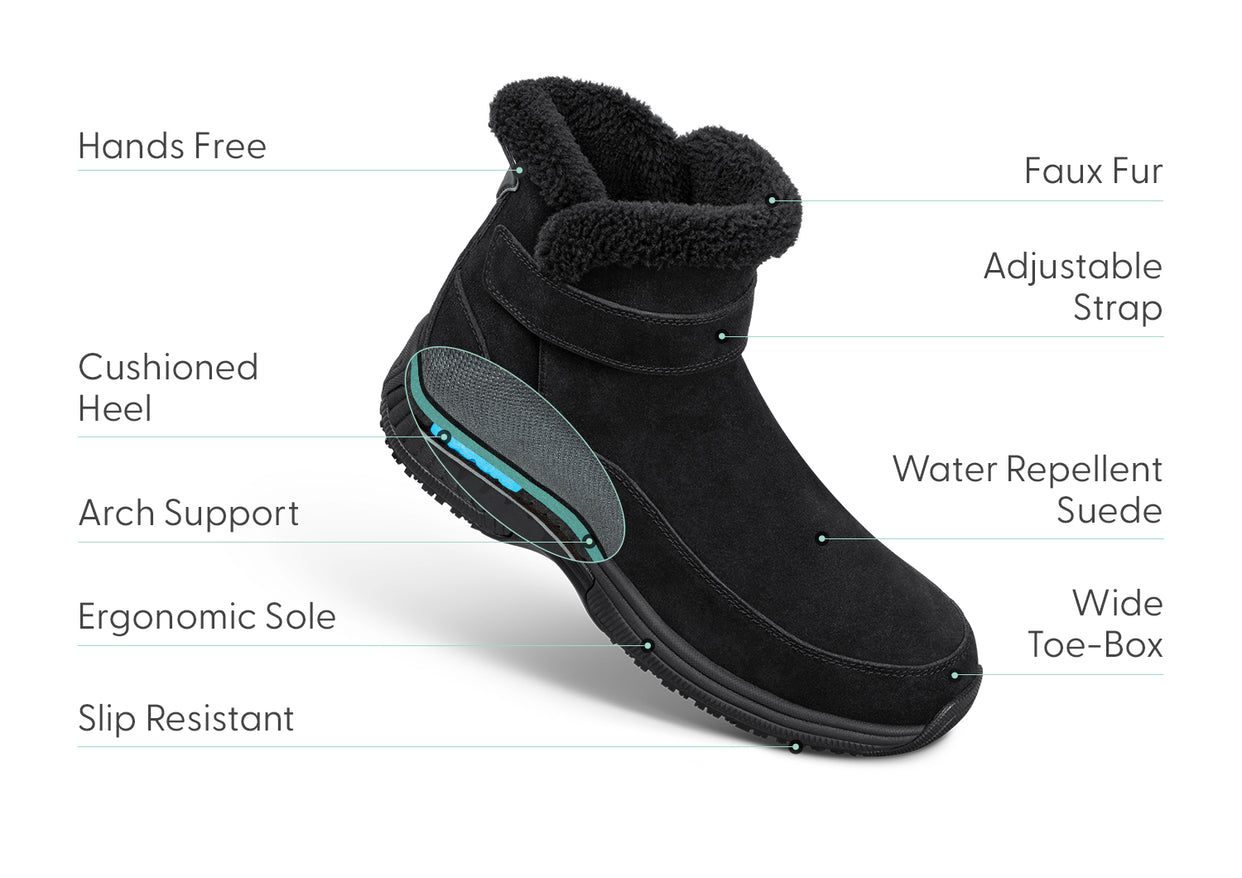 Supportive Boot Women's Arch Support Boots Diabetic Shoes | OrthoFeet Bliss Water ...