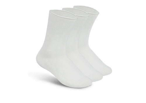 Casual Dress Diabetic Socks White