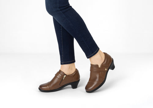 women's comfortable brown dress shoes Brown Leather Women Oxford Tie Shoes