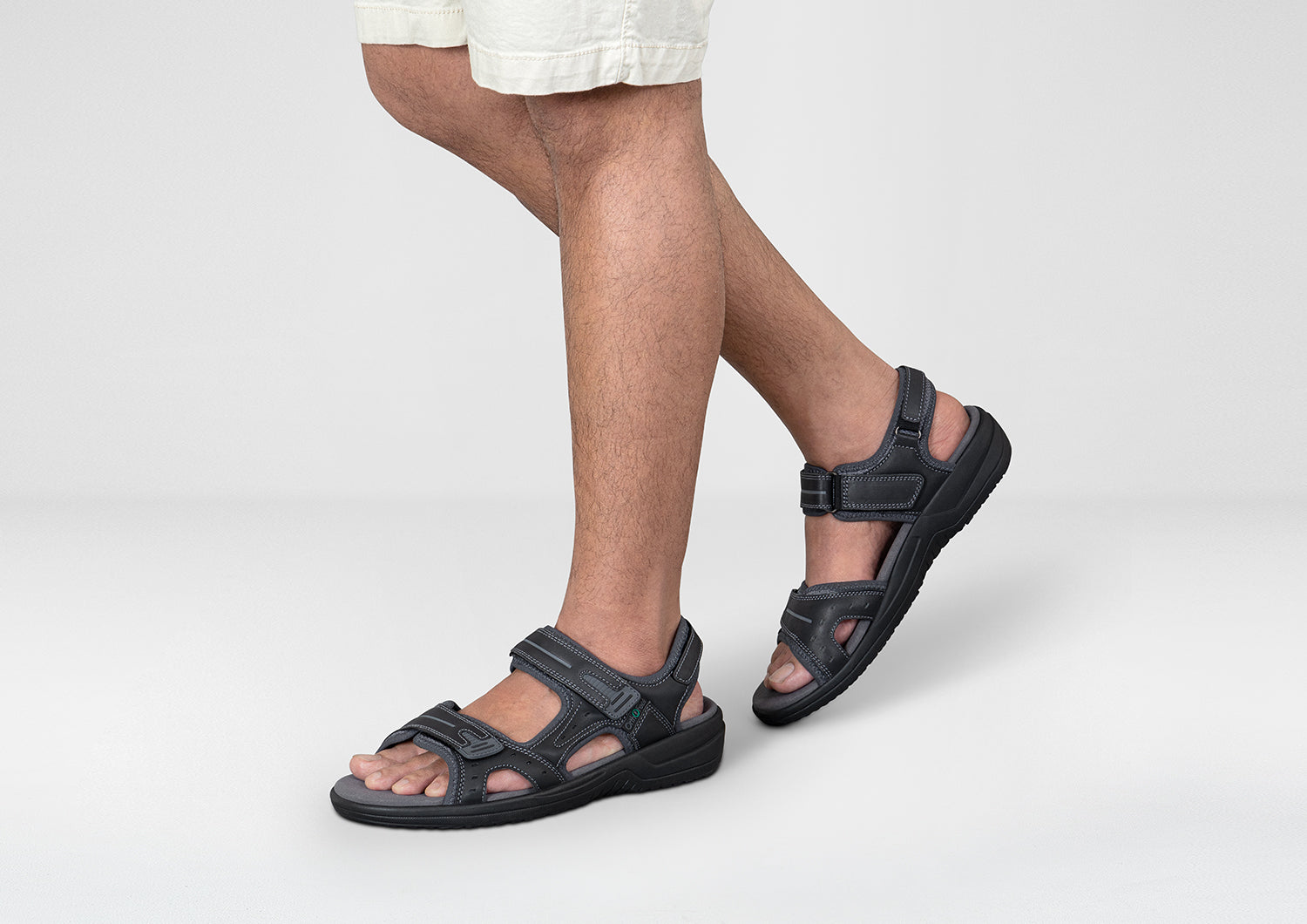 Men's Sandals With Arch Support Gemini Black | OrthoFeet