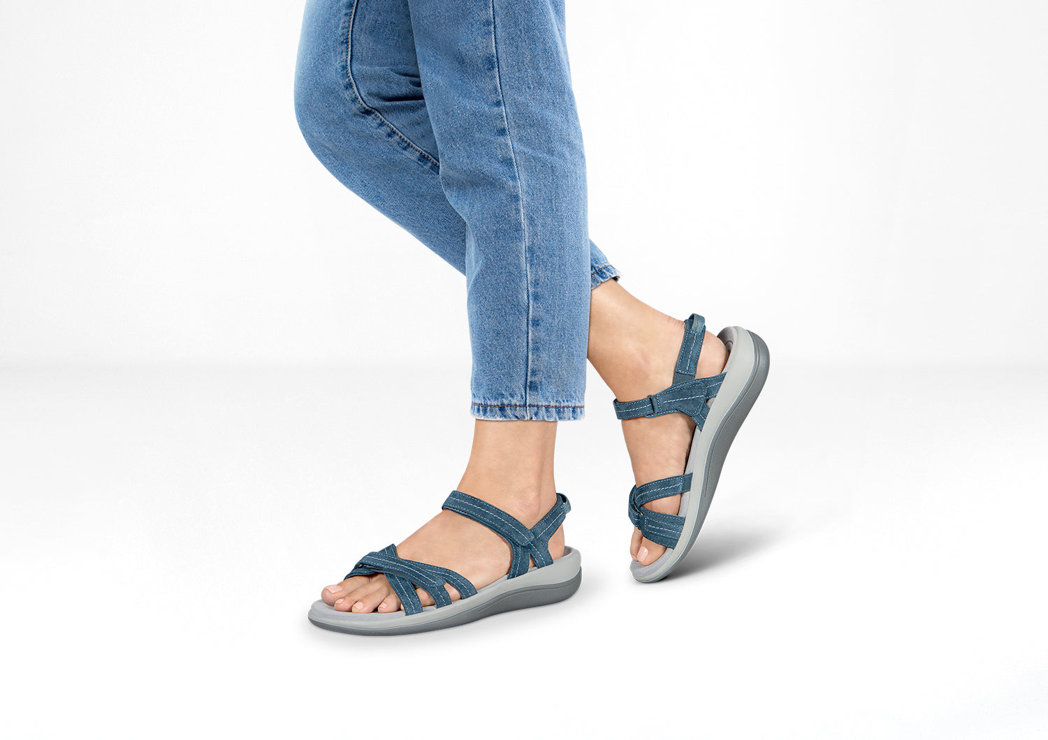 Women's Arch Support Orthotic Sandals | Orthofeet Hydra Blue