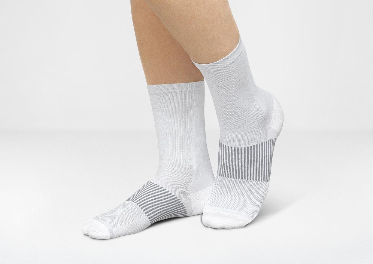 Mid-Calf Compression Socks - 18-25 mmHg - White