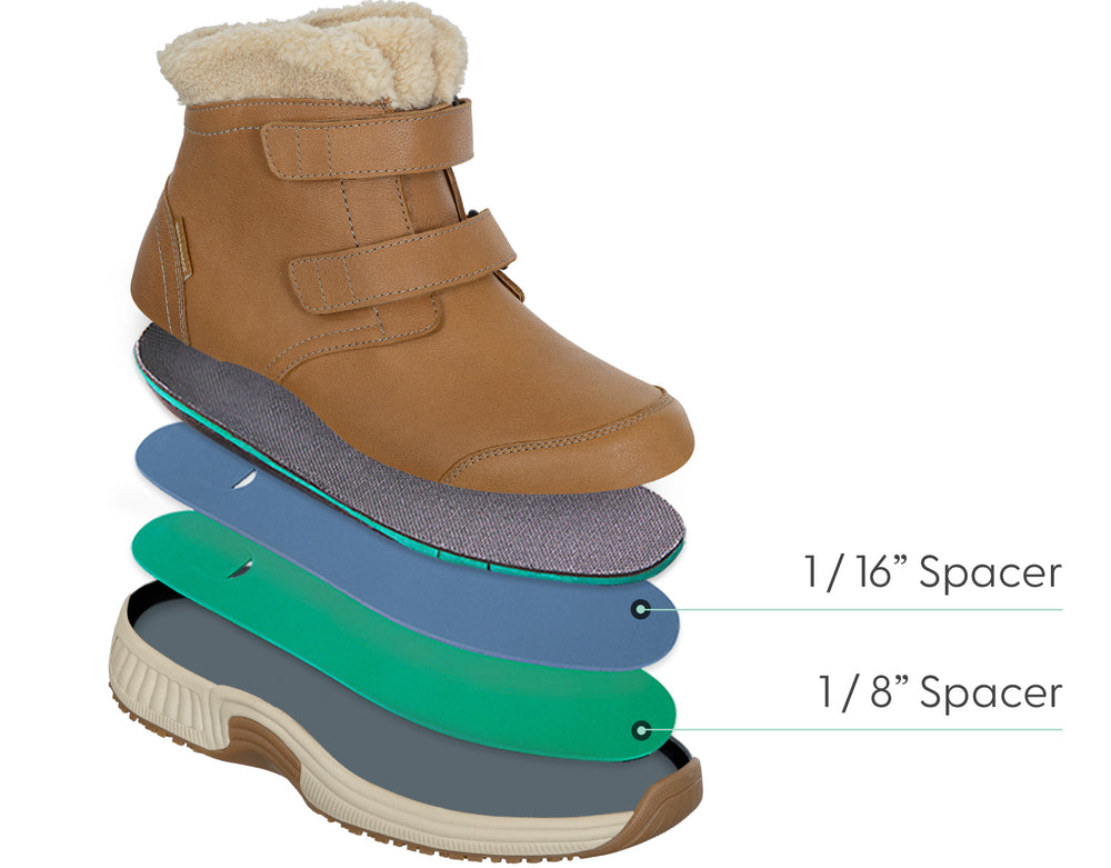 Women's Arch Support Boots | OrthoFeet Florence Taupe Waterproof