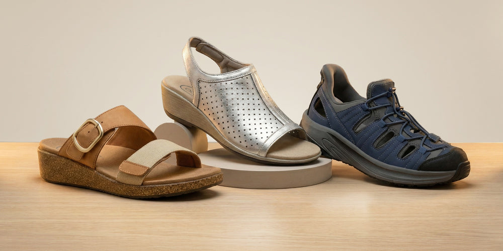 orthopedic dress sandals for women ZHUCLU 2026 Comfortable Flower Sandals Summer Beach Platform PU Leather Wedge Open Toe Sandals Arch Support soft mesh lining with polyester webbing toe post prevents straps from digging into skin Adjustable straps feature a hook and loop closure for an easily adjustable fit Contoured Orthopedic Sandals & Flip Flops