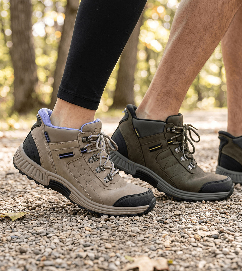 Women's Carmel Hands-Free Waterproof - Stone/Periwinkle SKU: 90004 & Men's  Dalton Hands-Free Waterproof - Olive/Lime Green SKU: 40034
