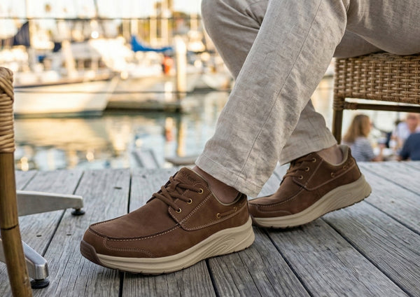 Leather Shoes Mens Brown Shoes Wide Fit Orthotic Casual Shoes For Men  OrthoFeet  Orthofeet