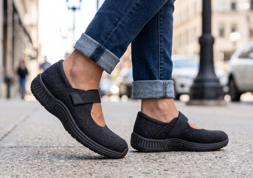 Black Slip Ons Women's, Superior Comfort, Enhanced Comfort, Women's Mary Jane Shoes