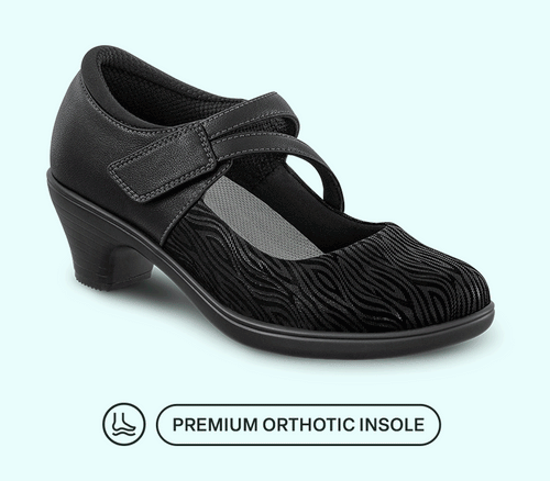 Orthofeet Ella Cushioned Support Women's Mary Jane Black Orthofeet Ella Cushioned Support Women's Mary Jane Black