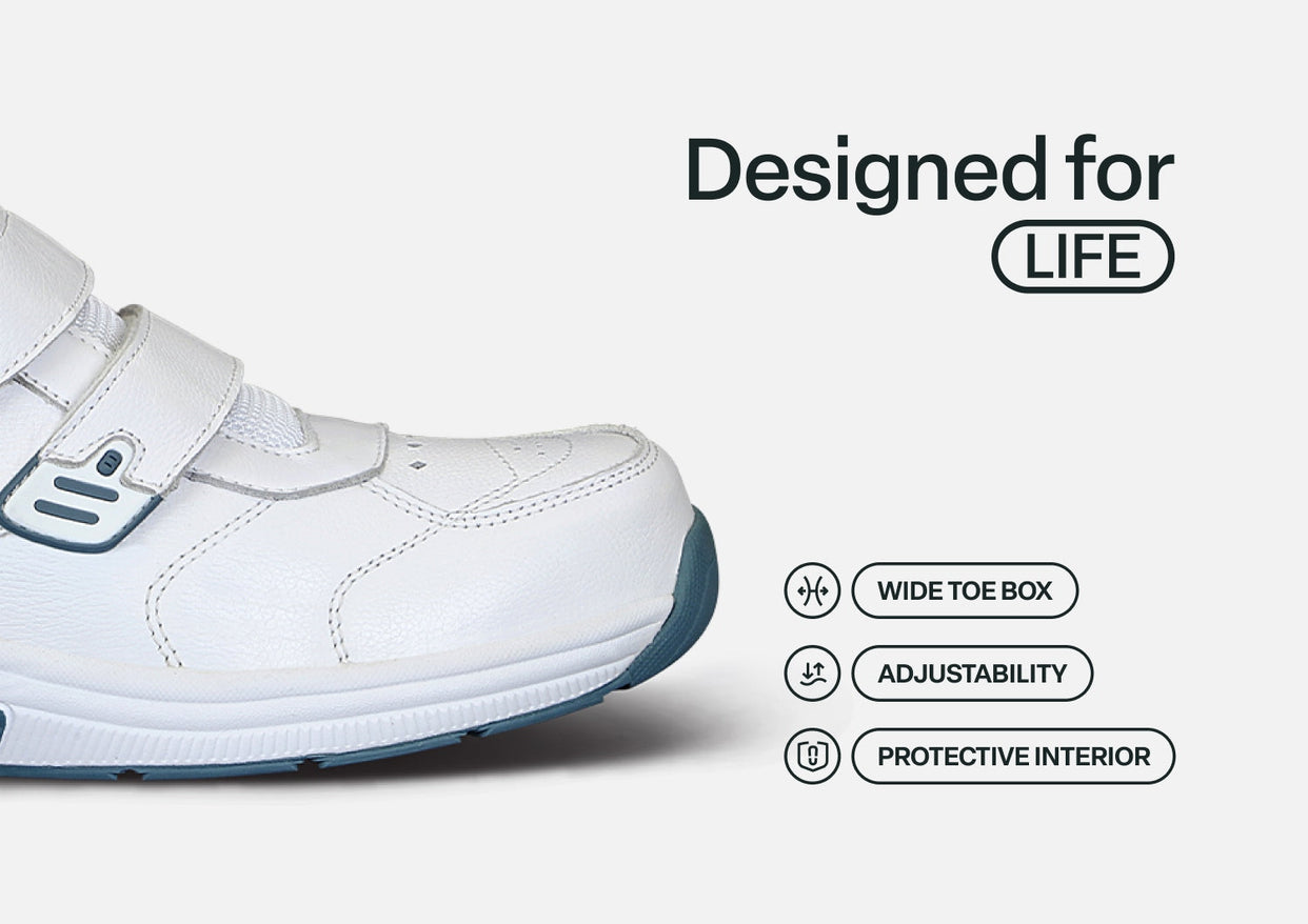 Men's Alamo 2 Strap Sneakers in White – Orthofeet®