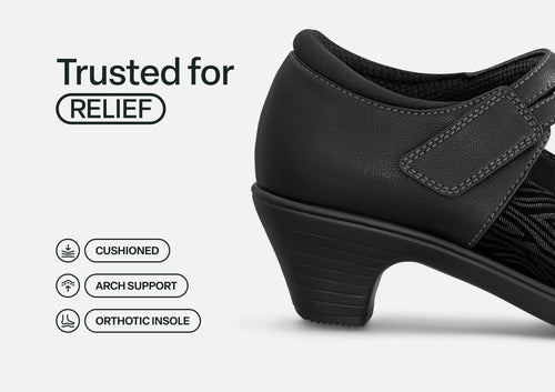 Orthofeet Ella Cushioned Support Women's Mary Jane Black Orthofeet Ella Cushioned Support Women's Mary Jane Black