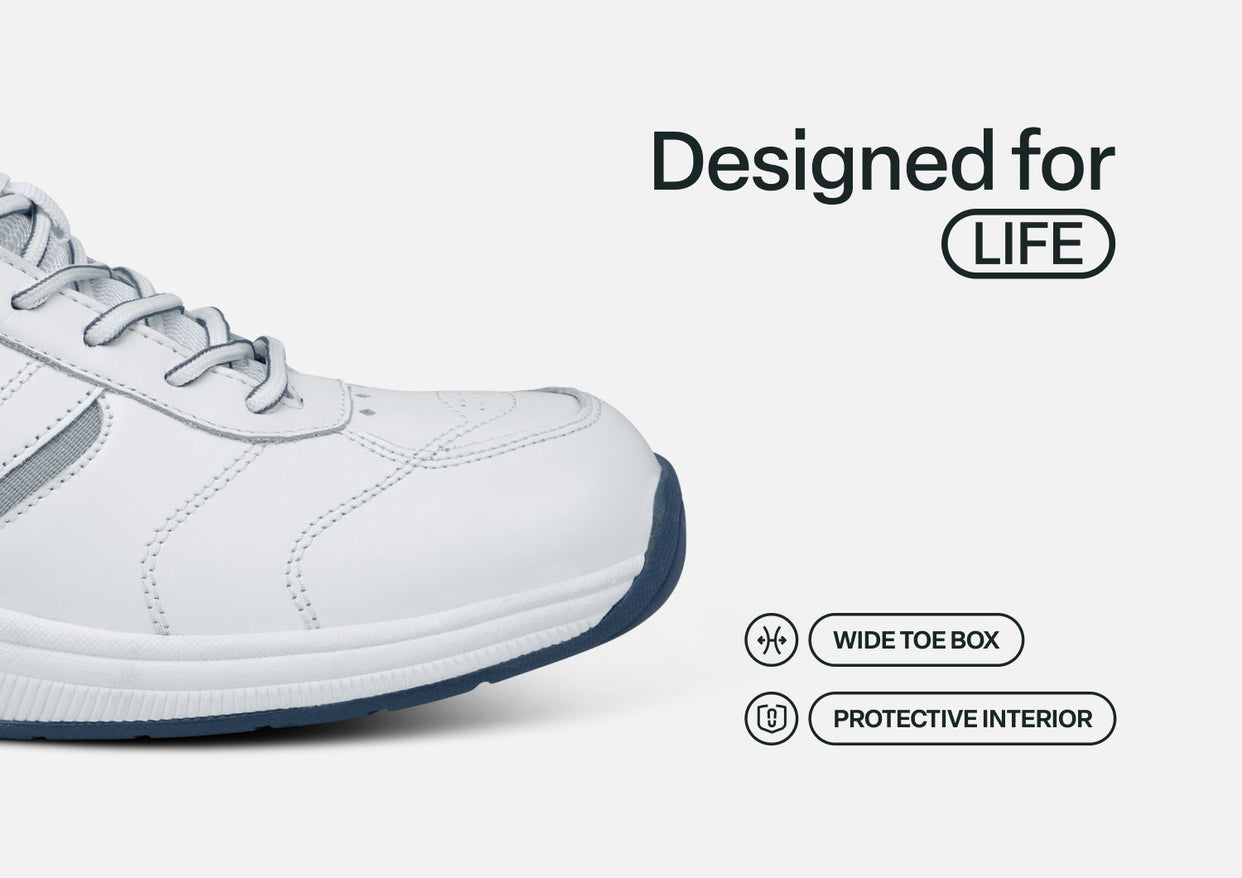 Men's Pacific Palisades Cushioned Sneakers in White – Orthofeet®