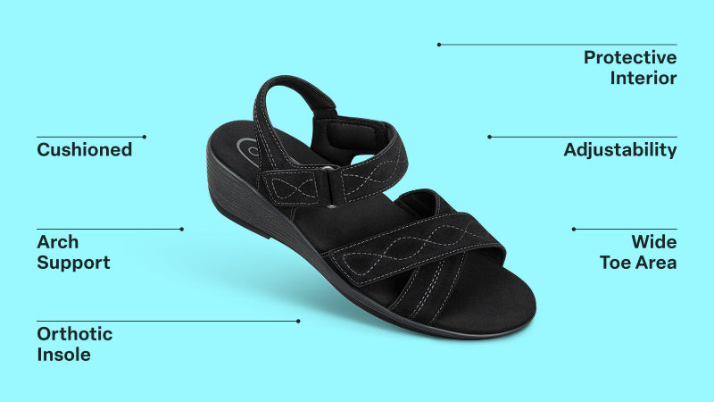 orthopedic dress sandals for women Women's Holly Adjustable Strap Sandals – Orthofeet®