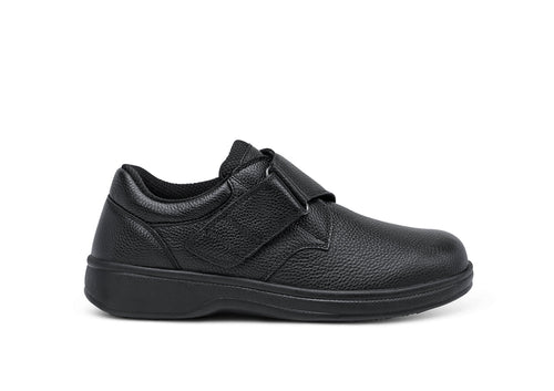 Orthofeet Men's Broadway Leather Shoes - 14 / Medium / Black Orthofeet Men's Broadway Leather Shoes - 14 / Medium / Black