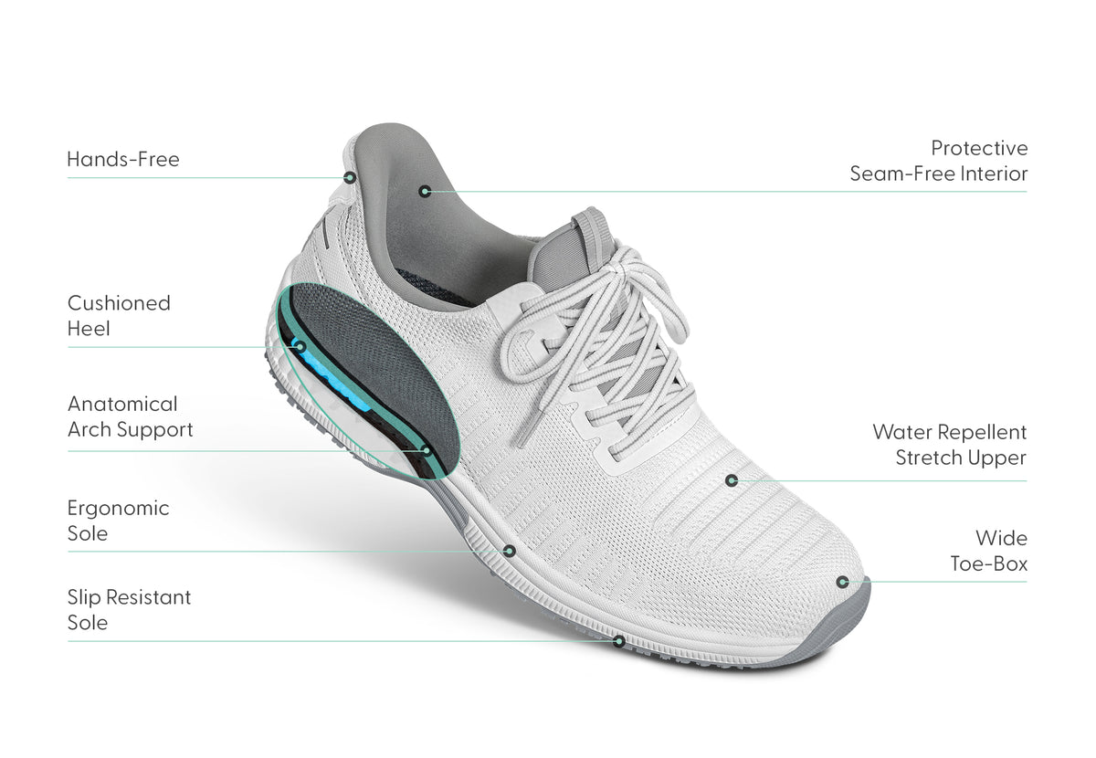 Arch Booster System Men's Athletic Shoes Orthopedic Sneakers Diabetic | Yari Hands Free ...