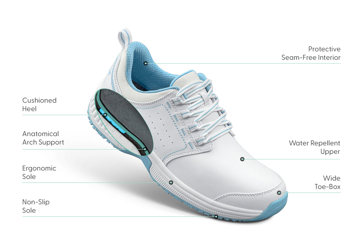 Women's Occupational Shoes Talya SlipResistant White OrthoFeet