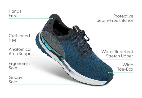 Arch Booster System Men's Athletic Shoes Orthopedic Sneakers Diabetic | Tilos Hands Free ...