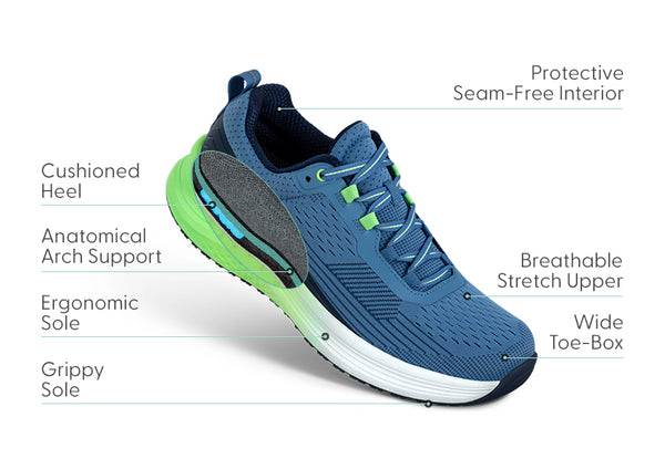 Arch Booster System Women's Orthopedic Running Shoe | Relay - Midnight Black – Orthofeet®
