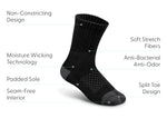 Bunion Relief, Padded Ankle Socks - Black