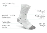 Bunion Relief, Padded Ankle Socks - White