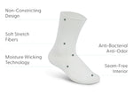 Casual/Dress Diabetic Socks - White