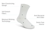 Casual/Dress Diabetic Socks - White