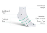 Compression Ankle Socks 20-30 mmHg - White
