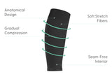 Compression Calf Sleeves Wide 20-30 mmHg - Black