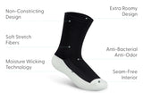 Extra Roomy Diabetic Socks (Thick) - Black