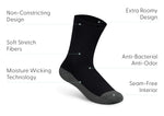 Extra Roomy Socks (Thick) - Charcoal