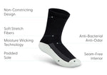 Padded Sole Diabetic Socks - Black