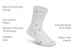 Padded Sole Diabetic Socks - White