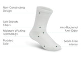Padded Sole Diabetic Socks - White