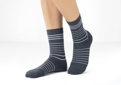 Mid-Calf Compression Socks - 18-25 mmHg - Dark Gray