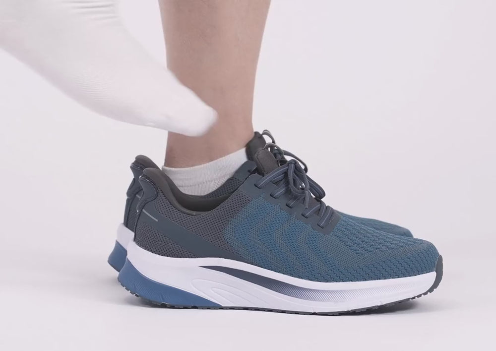 Orthofeet Shoes Men\'s 14 D Blue Knit Hands Free Walking Orthopedic Sneakers Amazon.com | Orthofeet Men main image 4