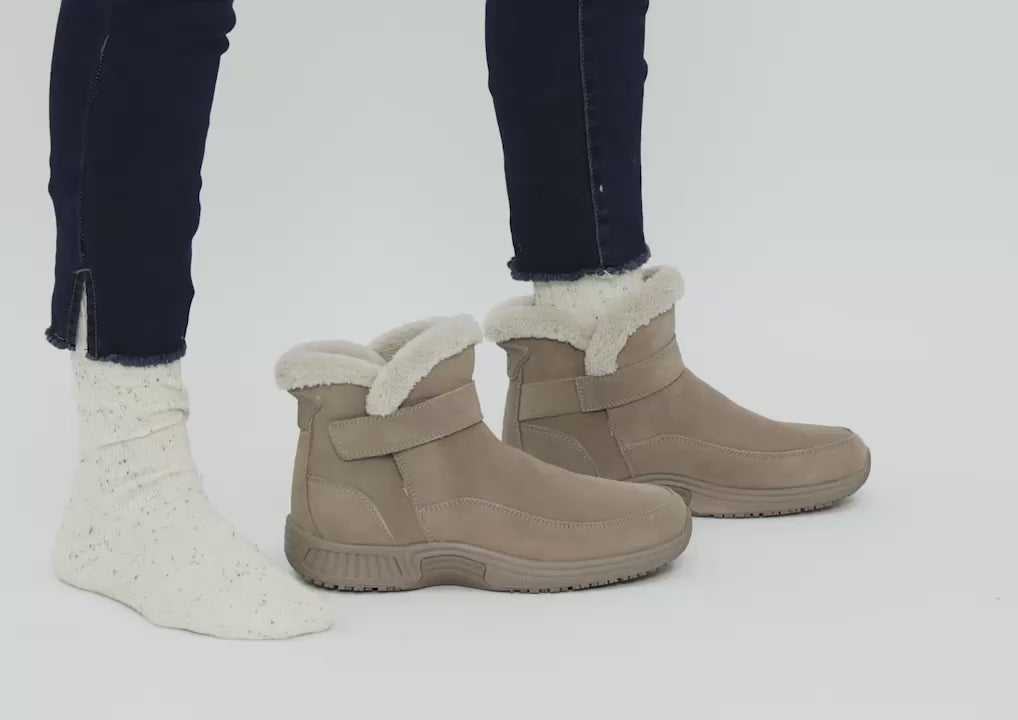 Women's Bliss Hands-Free Orthopedic Boots in Taupe – Orthofeet®