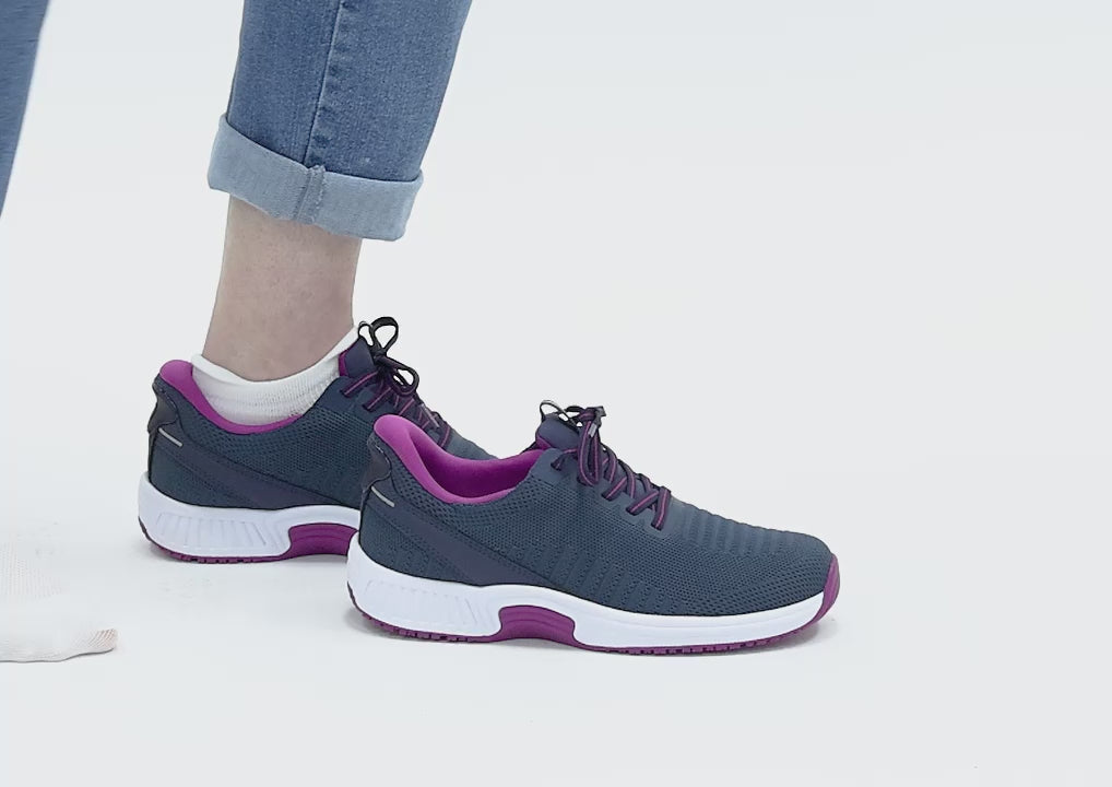Women's Kita Hands-Free Sneakers in Navy/Orchid – Orthofeet®