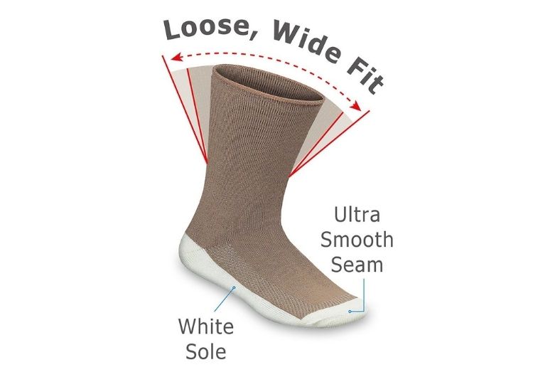 Extra Roomy Diabetic Socks (Thick) - Brown