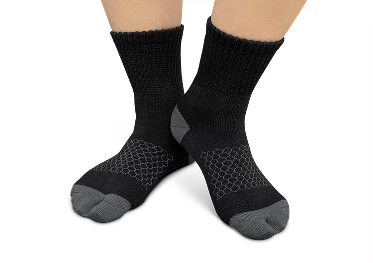 Bunion Relief, Padded Ankle Socks - Black
